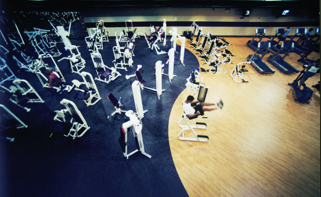 Indoor Weight Training Facility With Synthetic Flooring
